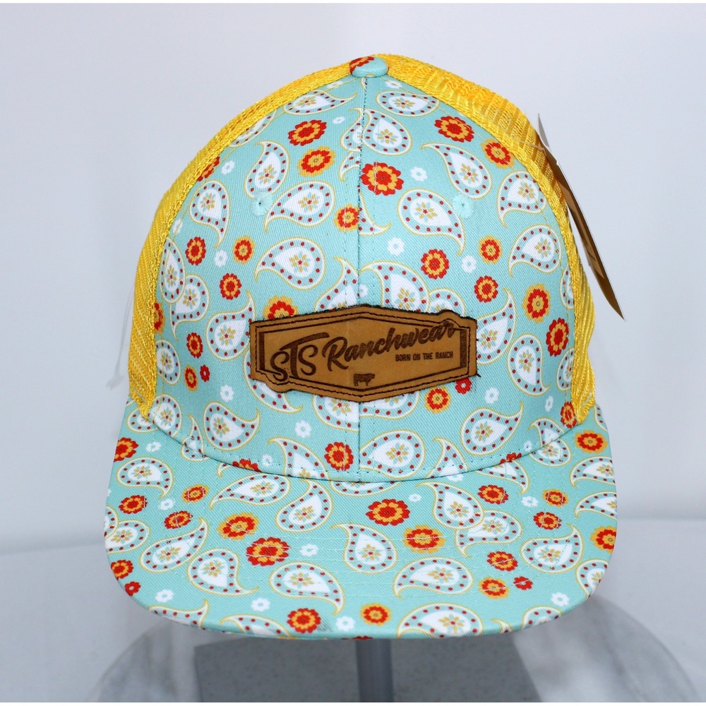 STS Ranchwear Turquoise Paisley Floral Mesh Trucker Hat